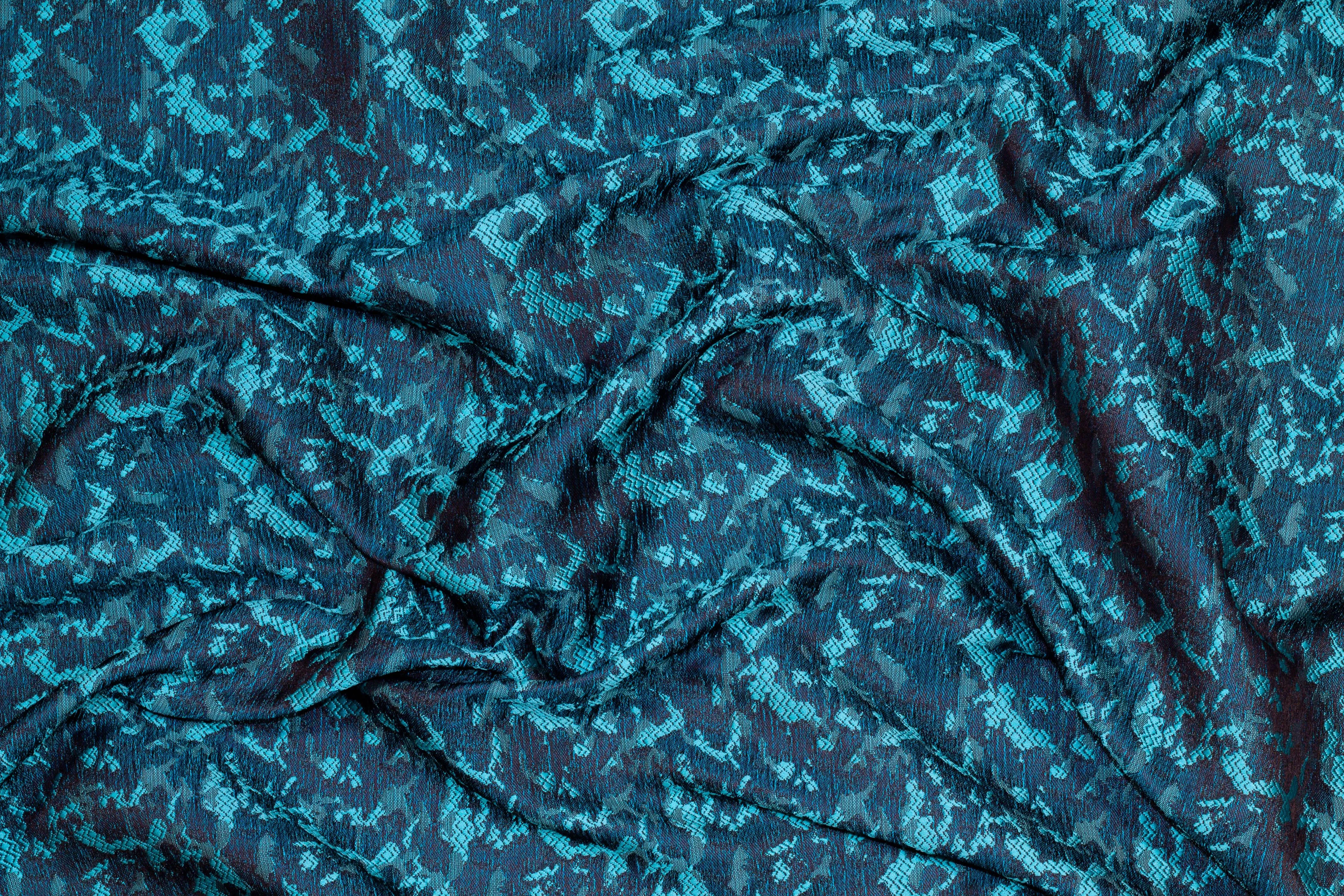 Aqua Blue Abstract Jacquard