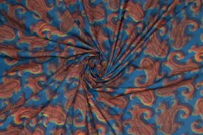 Blue and Orange Paisley Italian Cotton