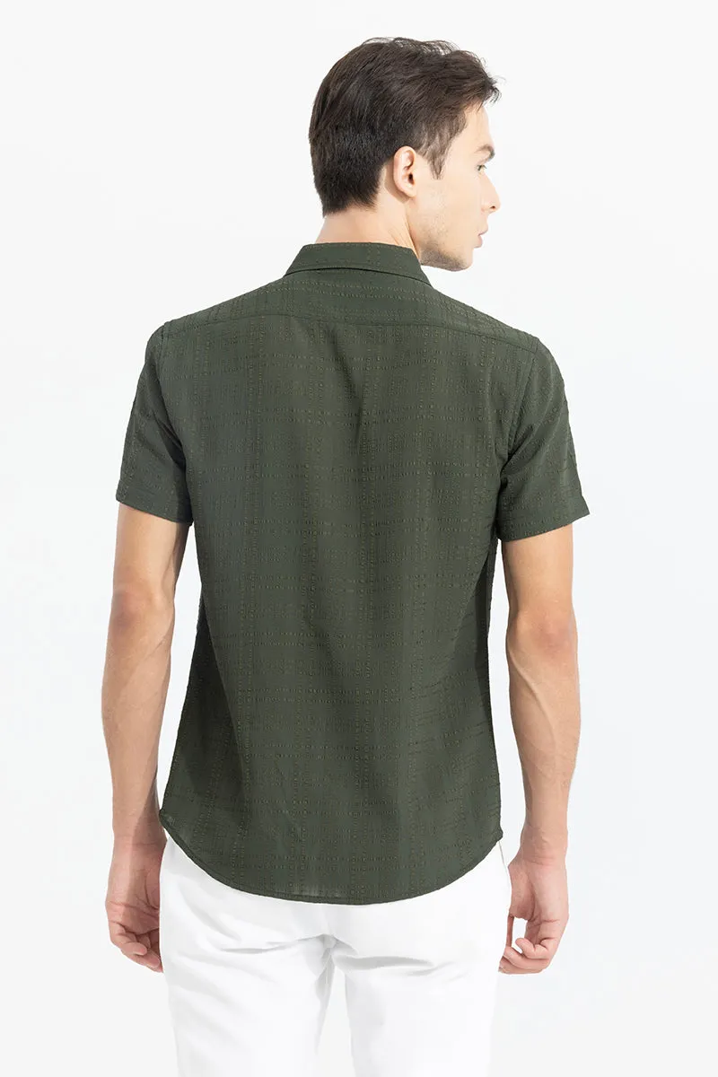 Bubble Line Green Seer Sucker Shirt