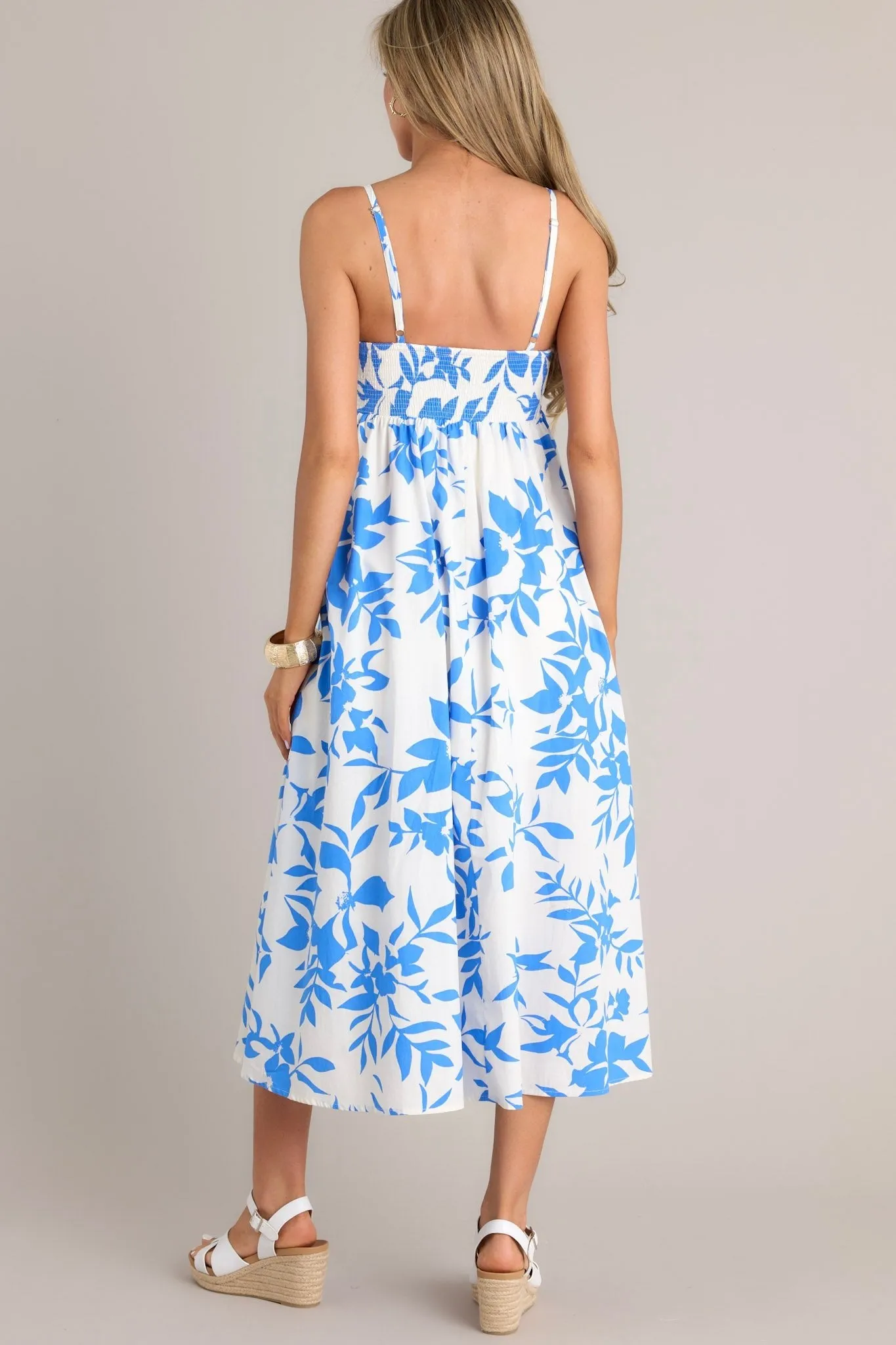 Chronicles of Myself Blue Floral Midi Dress