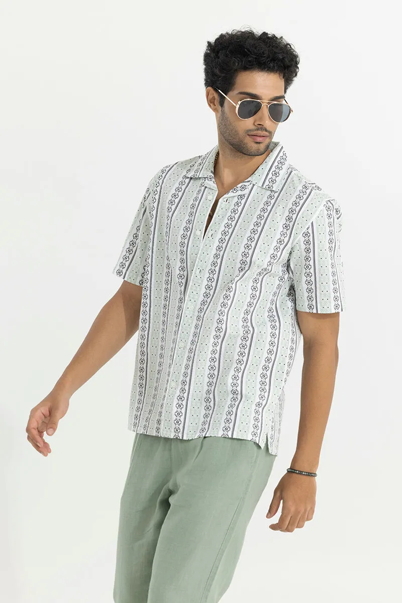 Ethnic Stripe Green Shirt