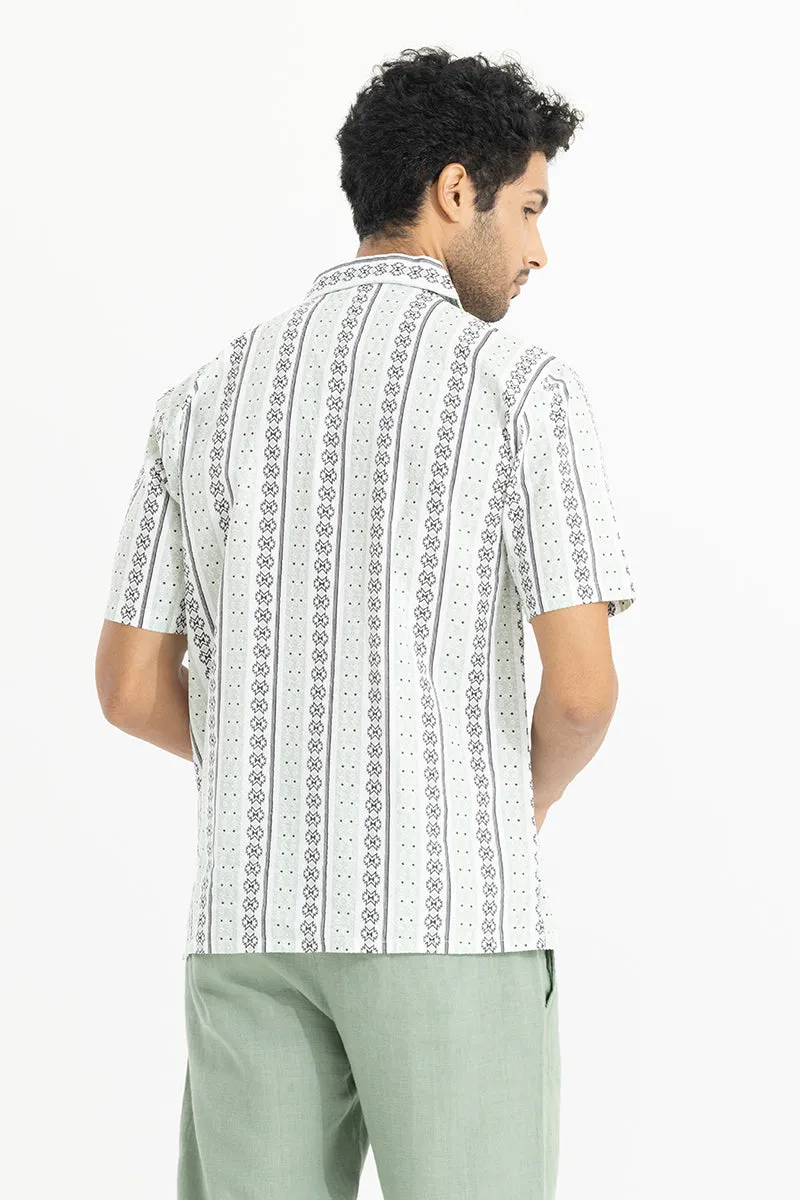 Ethnic Stripe Green Shirt