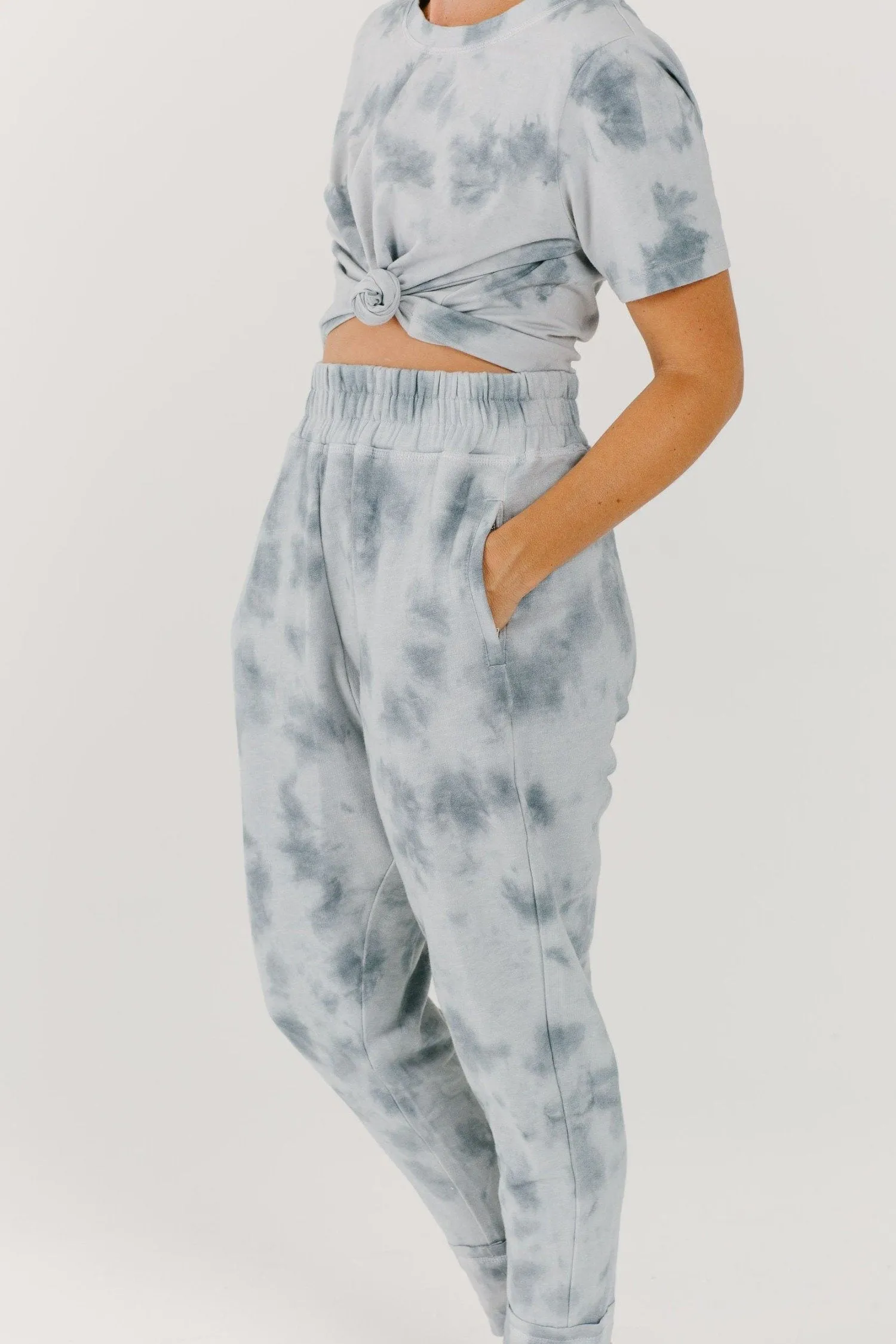 High-Waisted Organic Harem Pant | Ocean Mist