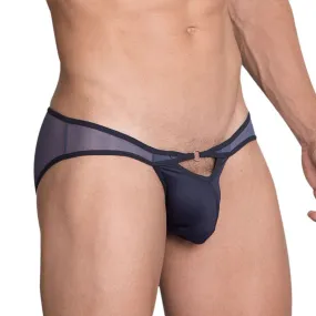 Mens Hidden Seduction Mesh & Spandex Bikini Brief Blue