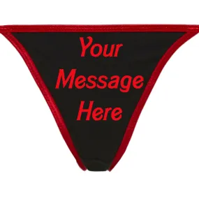 PERSONALIZED THONG underwear Your MESSAGE choice of colors and logo sexy funny rude slutty slut bachelorette hen party the panty game