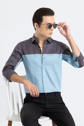 Retro Panel Blue Shirt