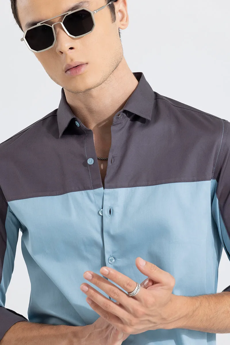 Retro Panel Blue Shirt