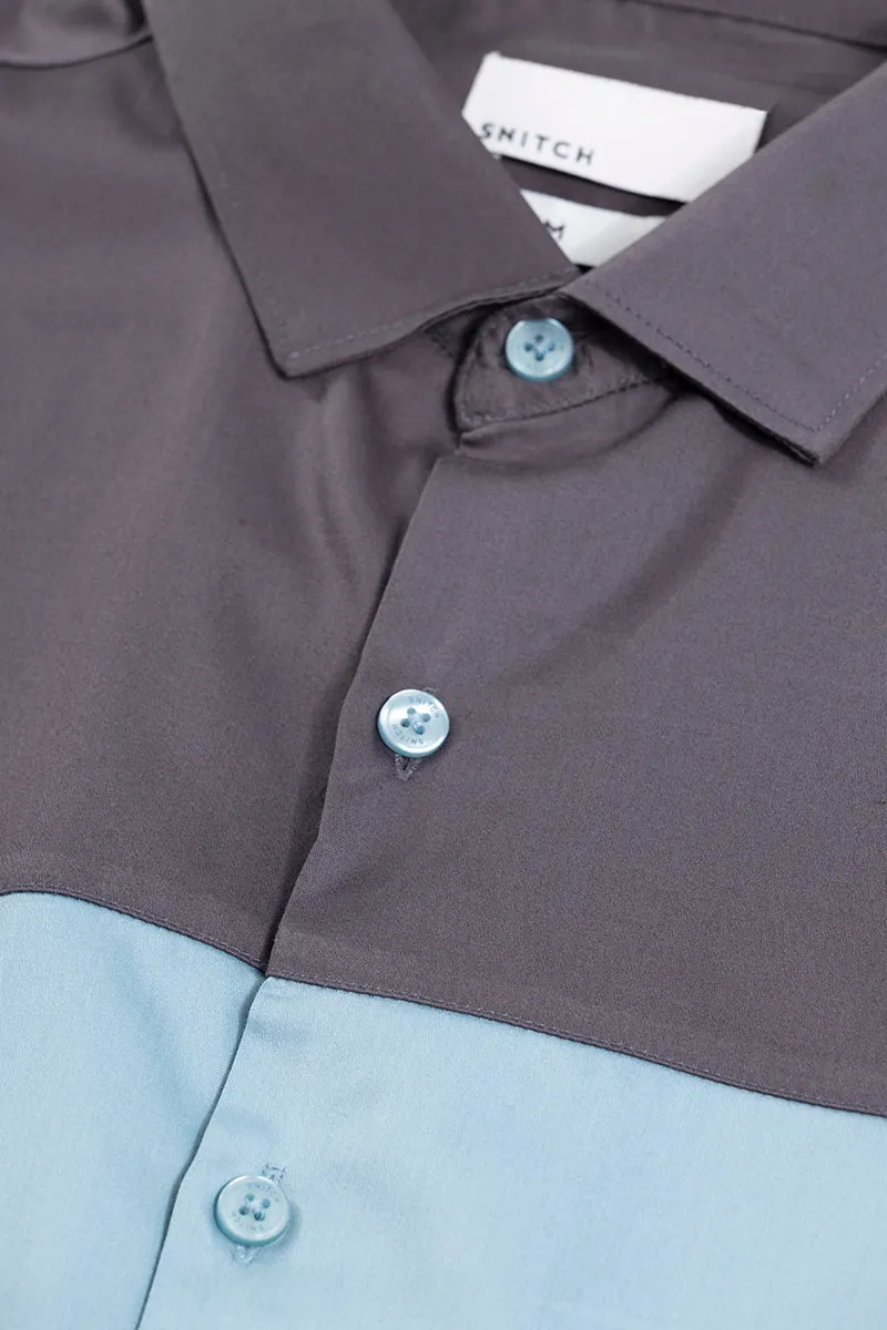 Retro Panel Blue Shirt