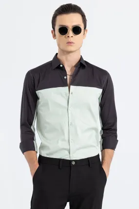 Retro Panel Light Green Shirt