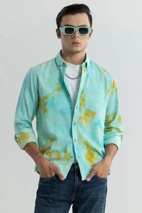 Salvo Tie Dye Green Corduroy Shirt