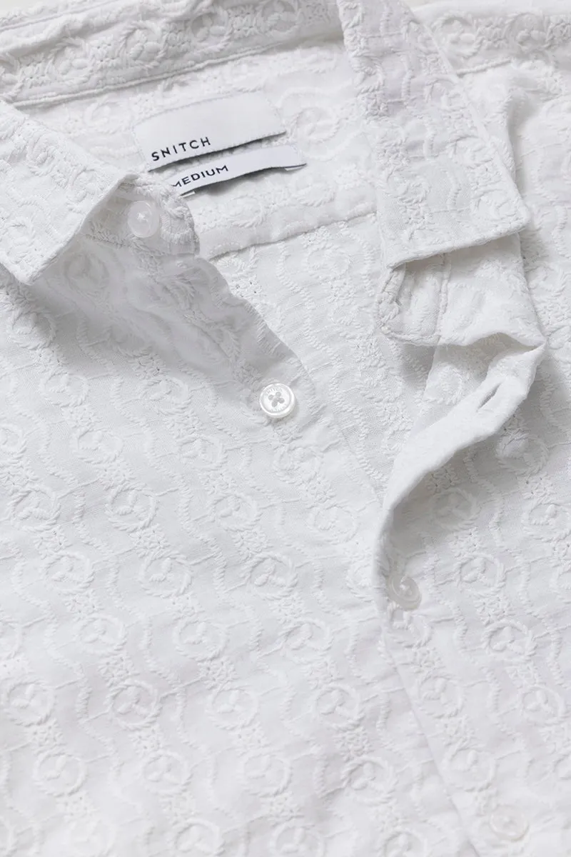 Tortuous White Embroidery Shirt