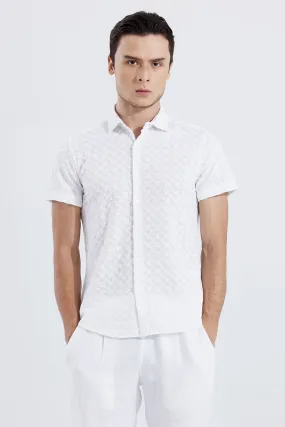 Two Spot White Embroidery Shirt